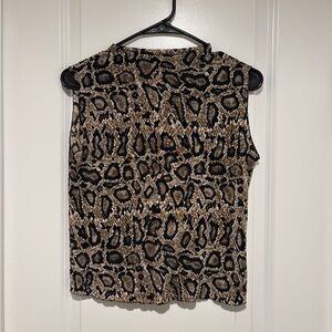 Snake Print Mock Neck Top